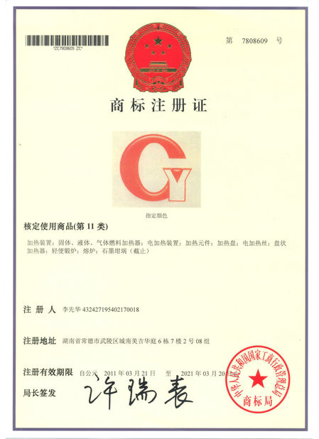 China Guangyuan Technology (HK) Electronics Co., Ltd. certification